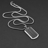 Wheat Tag Necklace - Silver x Black