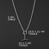 Static Cable Toggle Necklace - Silver 3mm