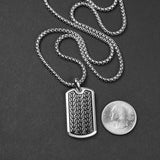 Wheat Tag Necklace - Silver x Black