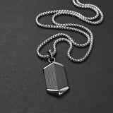 Carbon Obsidian Necklace - Silver x Black