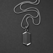Carbon Obsidian Necklace - Silver x Black