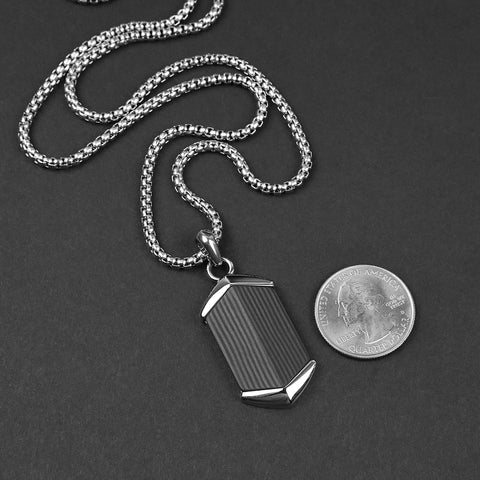 Carbon Obsidian Necklace - Silver x Black