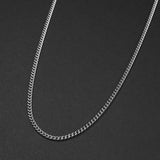 Cuban Accent Chain x Feather - Silver 3mm