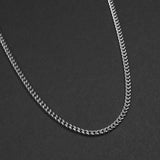 Cuban Accent Chain x Feather - Silver 3mm