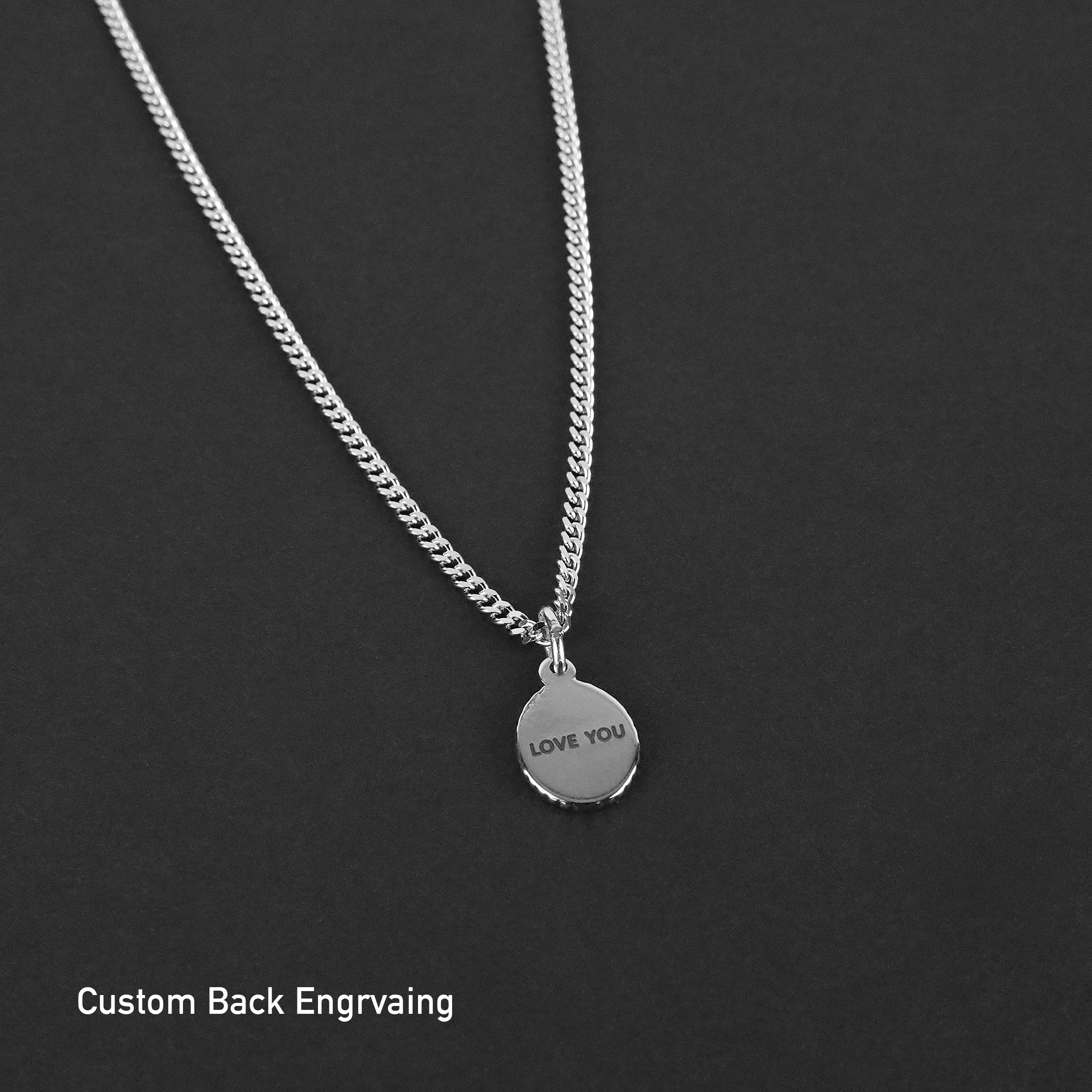 Minimal Cross Amulet Necklace - Silver