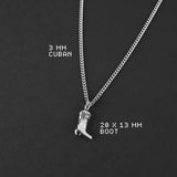 Outlaw Boot Necklace - Silver