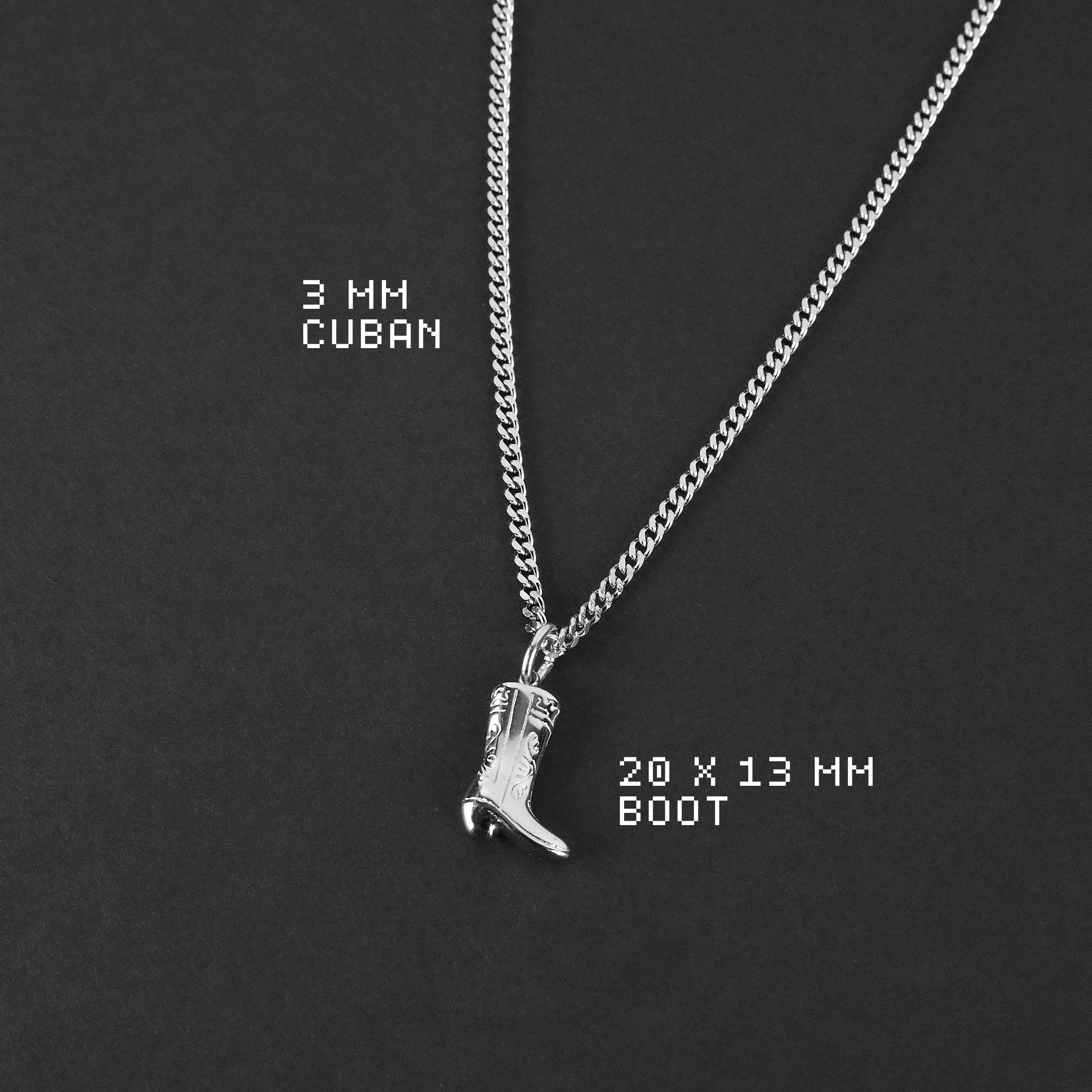 Outlaw Boot Necklace - Silver