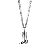 Outlaw Boot Necklace - Silver
