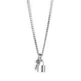 Lock And Key Necklace - Silver