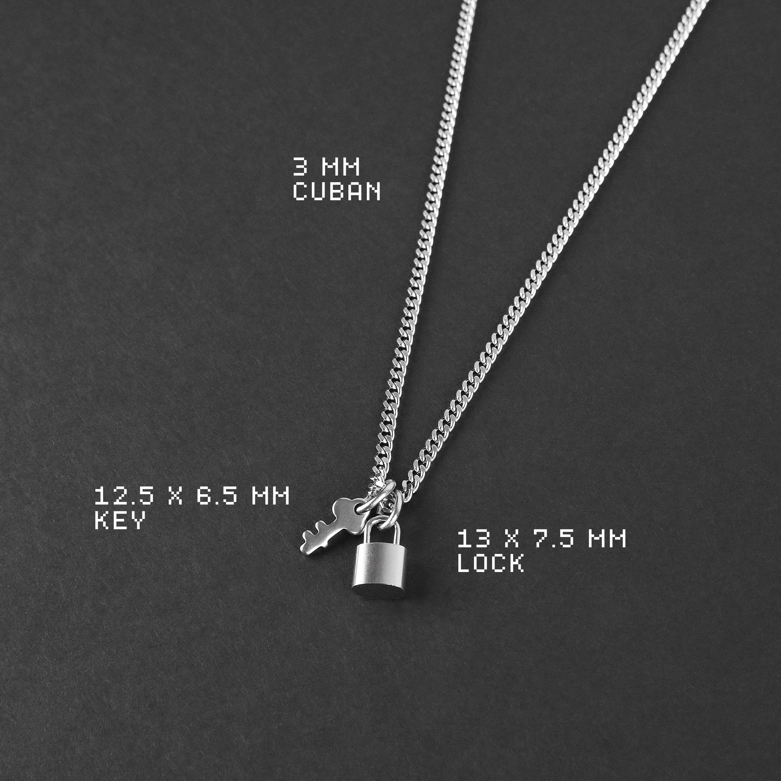 Lock And Key Necklace - Silver