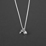 Lock And Key Necklace - Silver