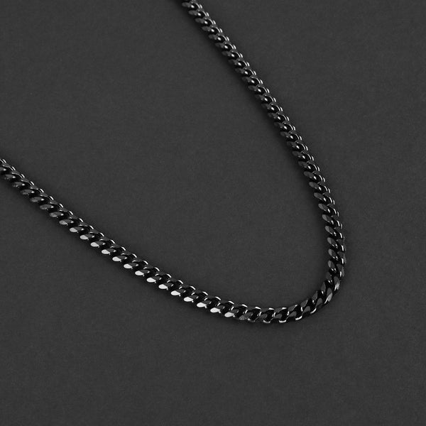 Cuban Chain Necklace - Black 5mm