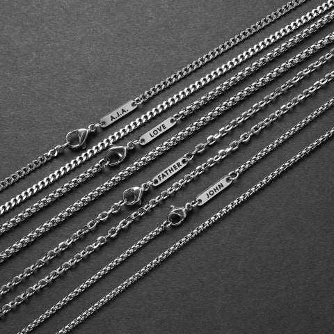 Personalized Box Chain - Silver 3mm