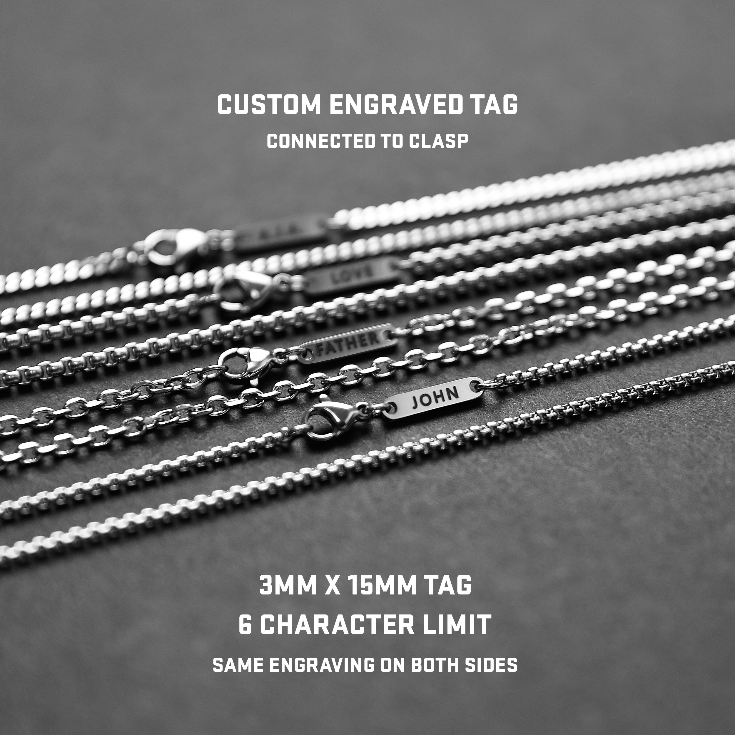 Personalized Cable Chain - Silver 3mm