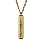 Beveled Bar Necklace - Gold