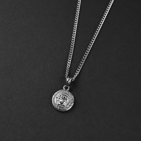 Medusa Amulet Necklace - Silver