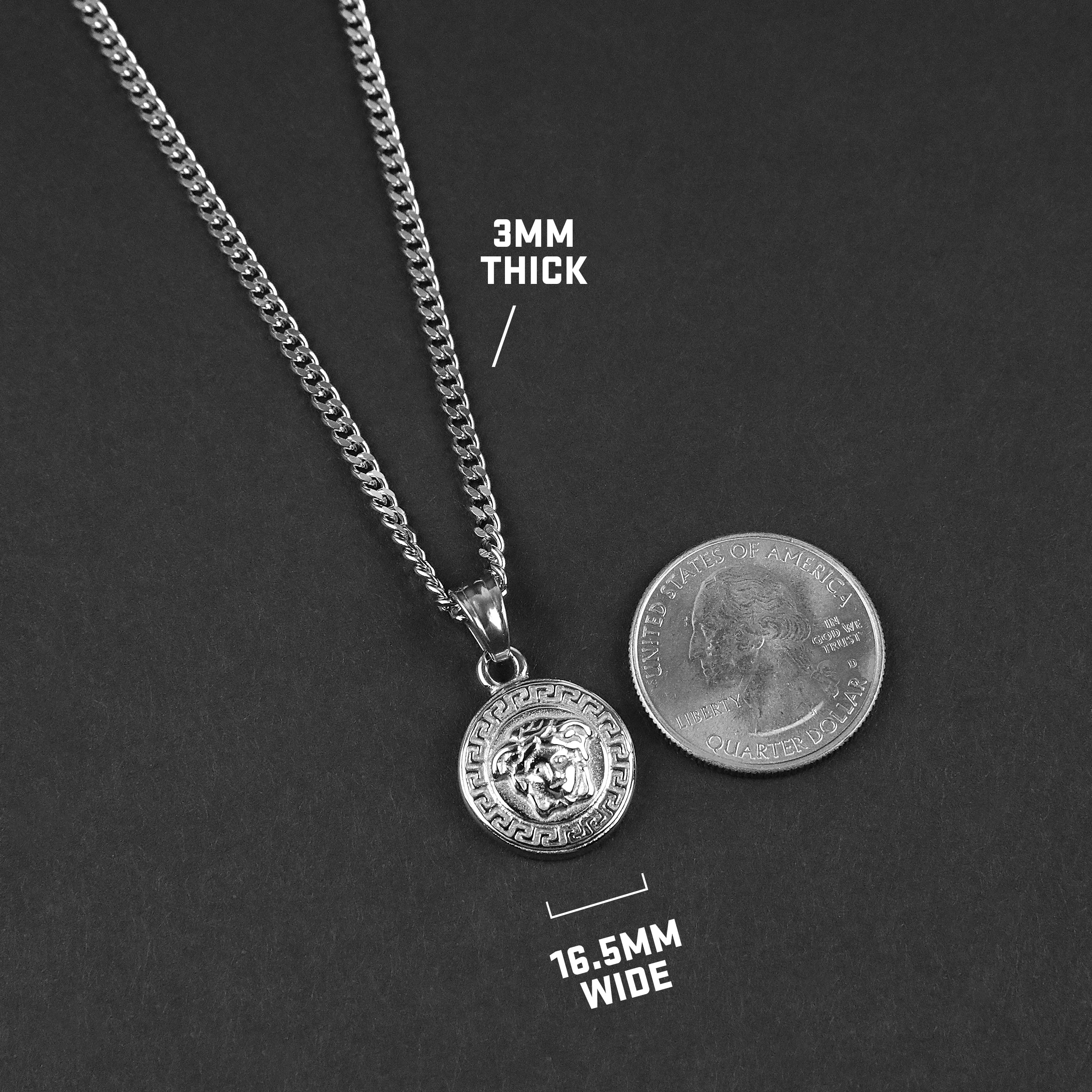 Medusa Amulet Necklace - Silver