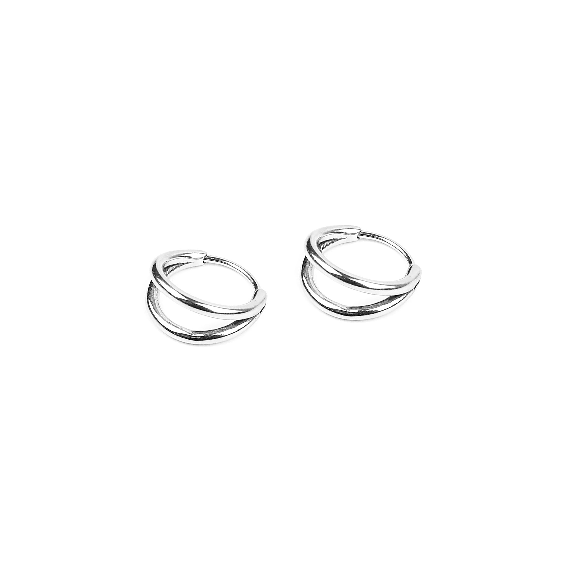 Duo Hoop Earring - Silver