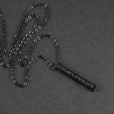 Bar Pendant Necklace - Matte Black 5mm