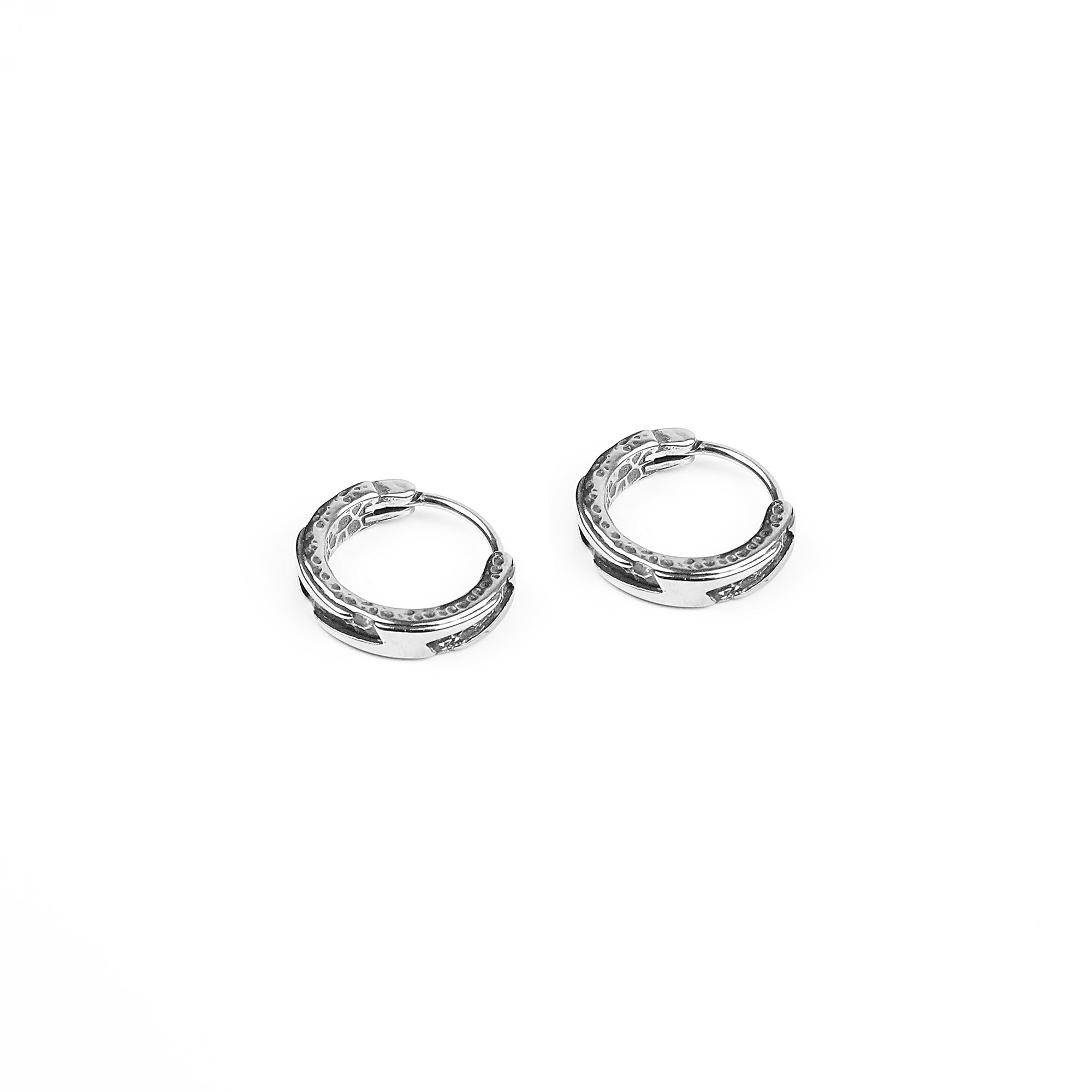 Rugged Hoop Earring - Silver