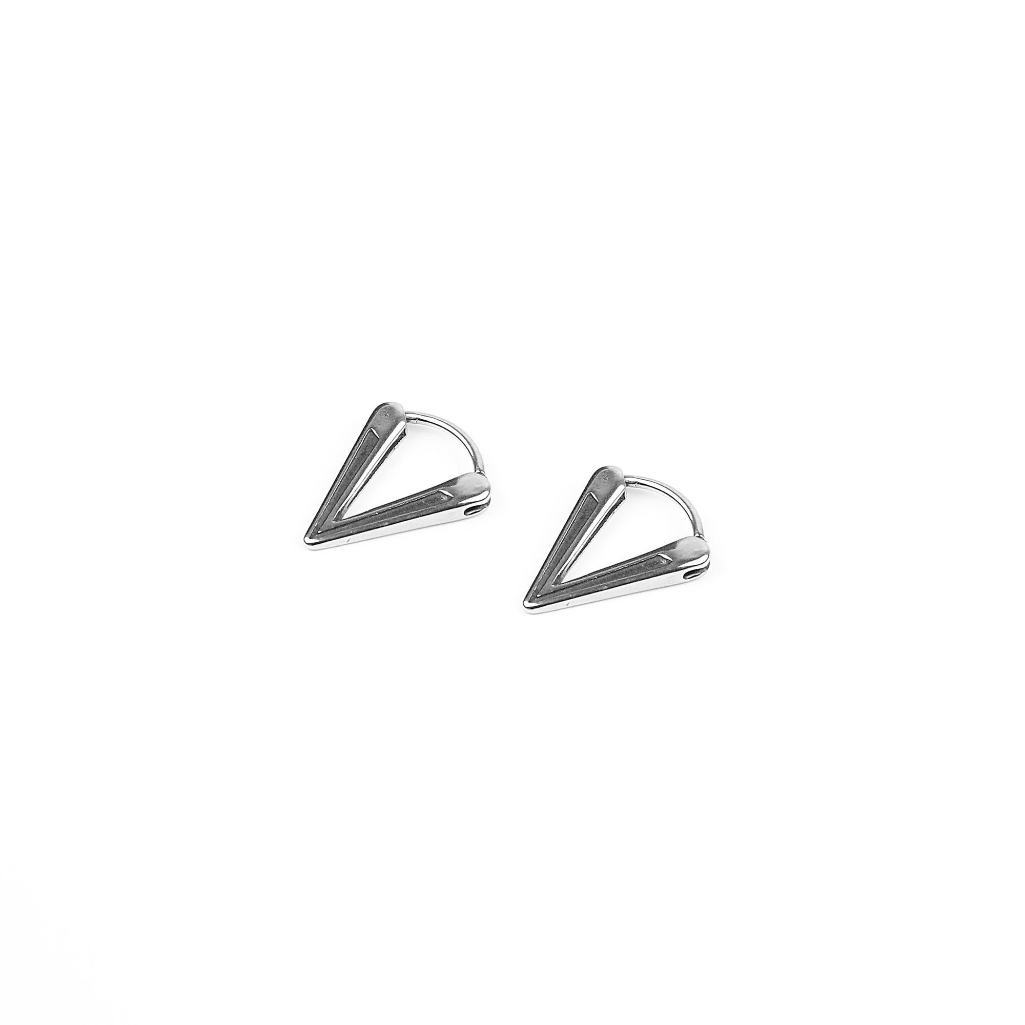 Minimal Tripent Earring - Silver