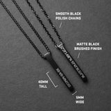 Bar Pendant Necklace - Matte Black 5mm