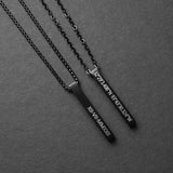 Bar Pendant Necklace - Matte Black 5mm