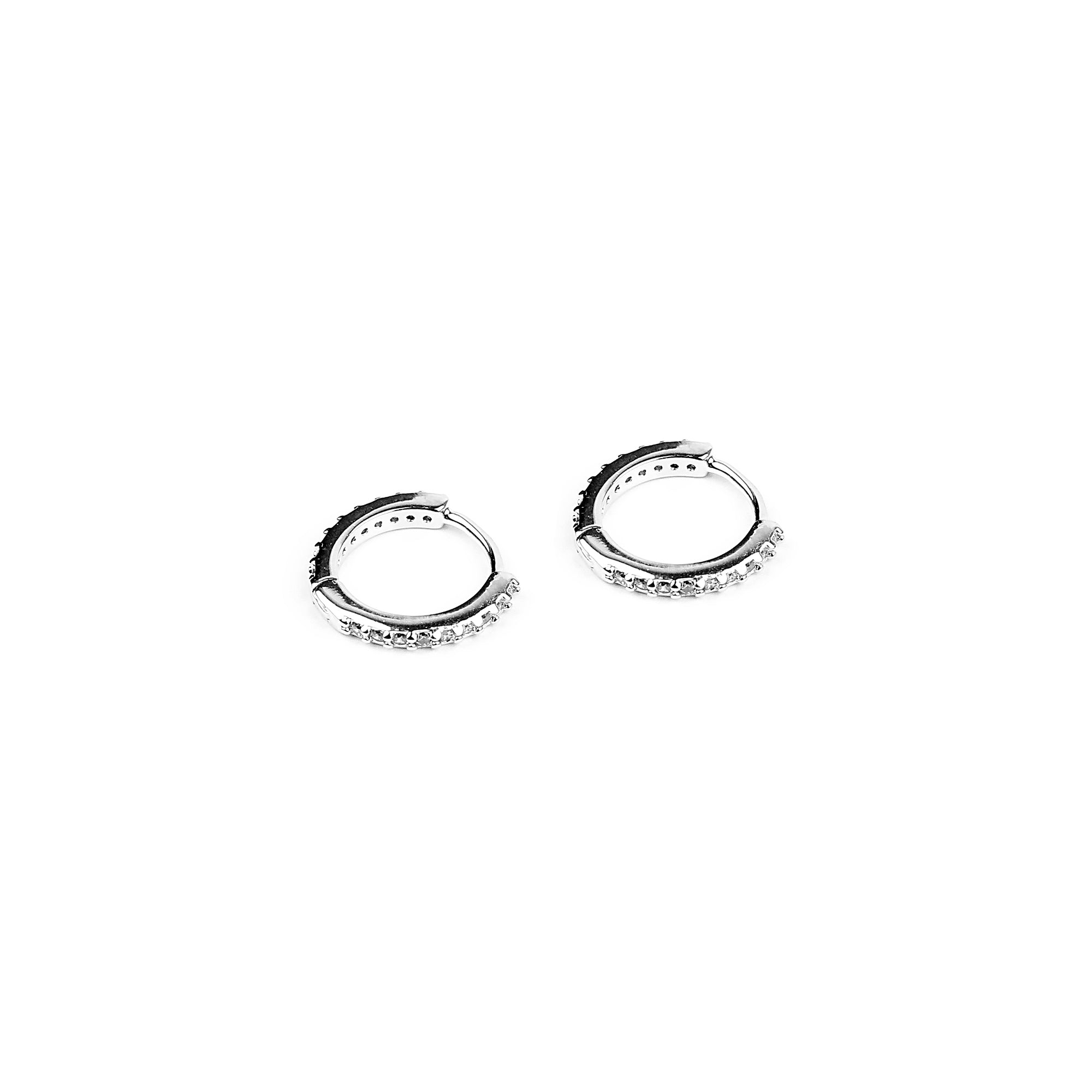 Minimal Luster Hoop Earring - Silver