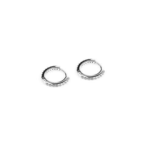 Minimal Luster Hoop Earring - Silver