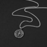 Compass Amulet Necklace - Silver