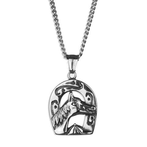 Lucky Stallion Amulet Necklace - Silver