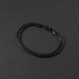 Cuban Chain Bracelet - Black 6mm