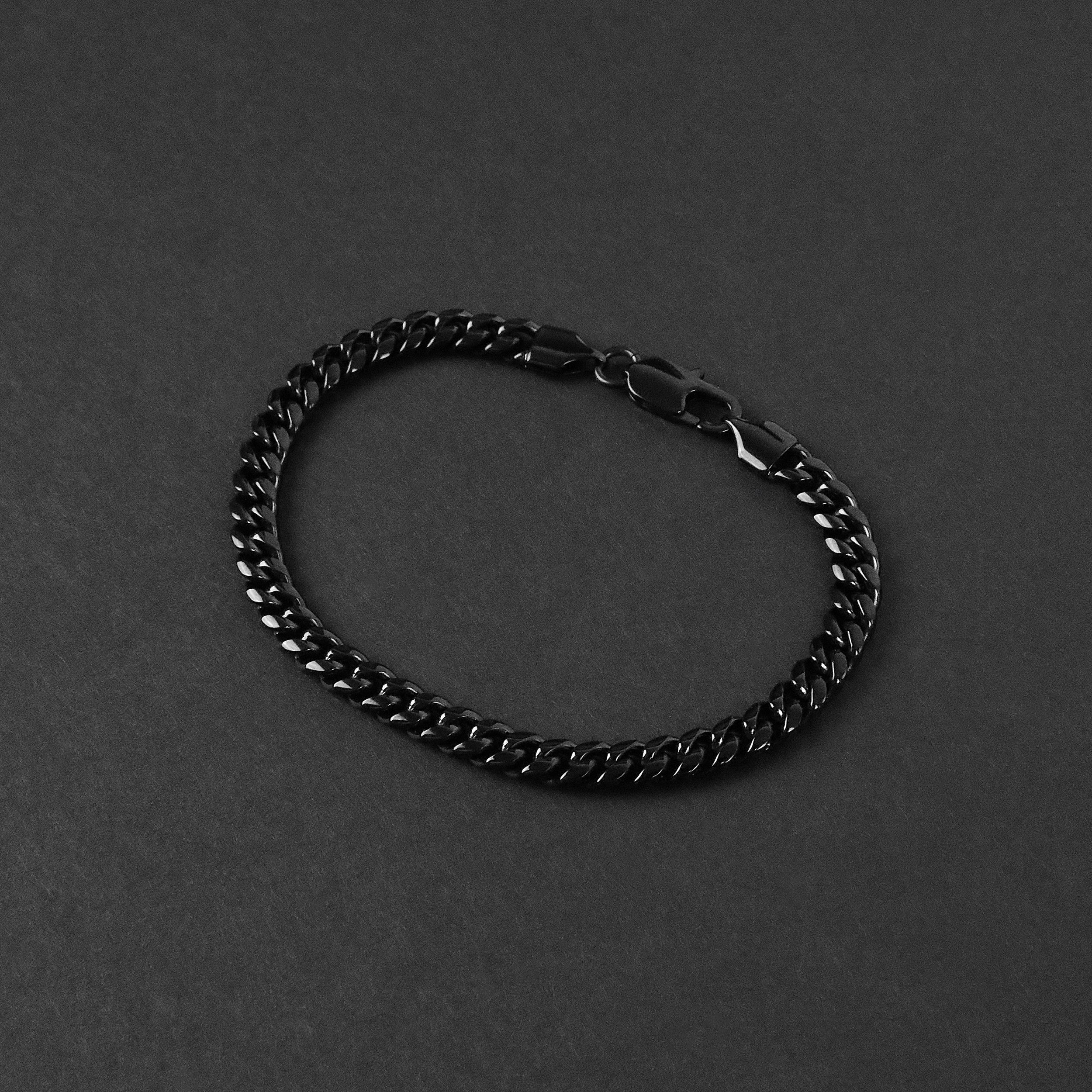 Cuban Chain Bracelet - Black 6mm