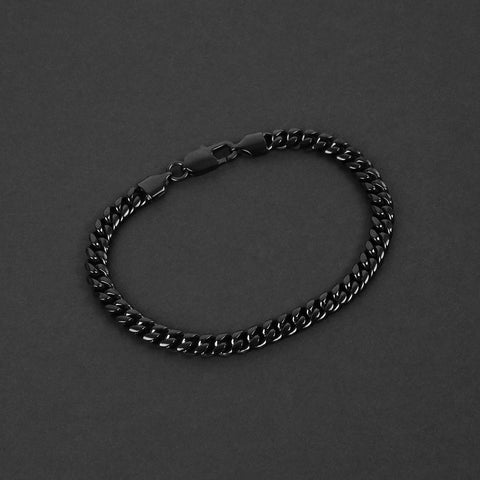 Cuban Chain Bracelet - Black 6mm