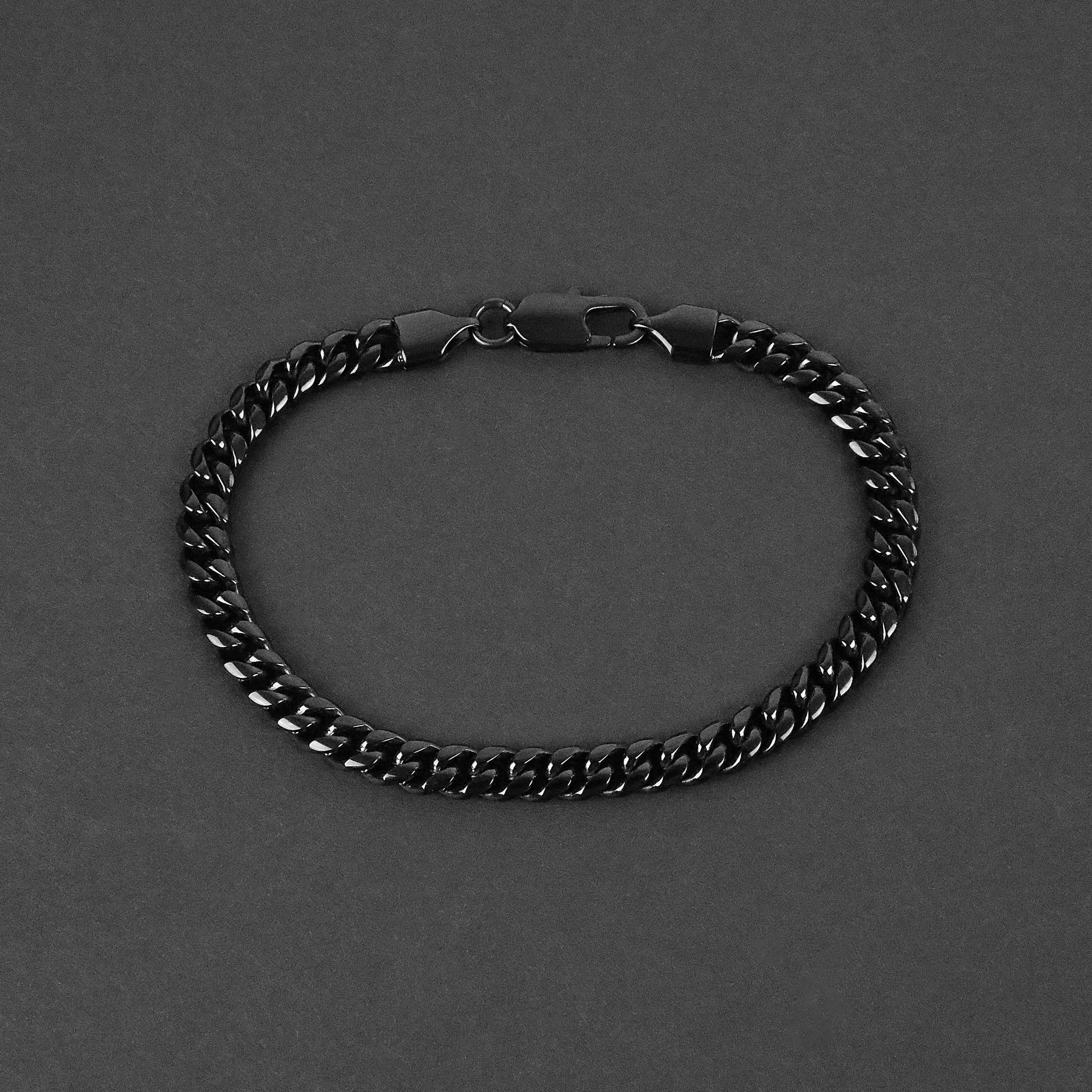 Cuban Chain Bracelet - Black 6mm