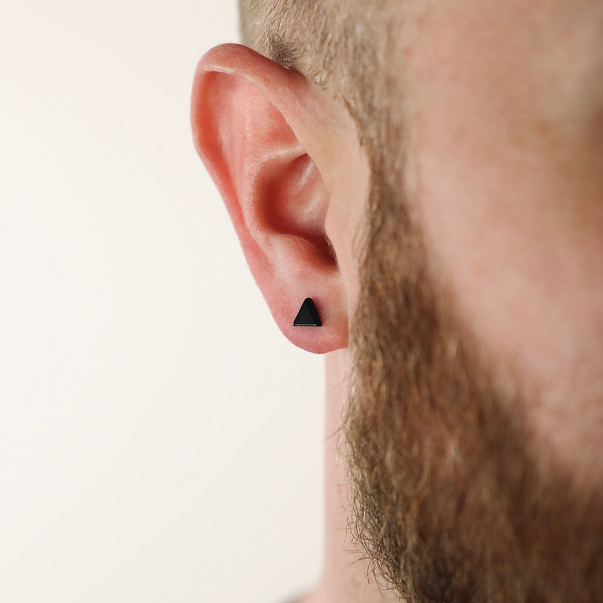 Triangle Stud Earring - Black