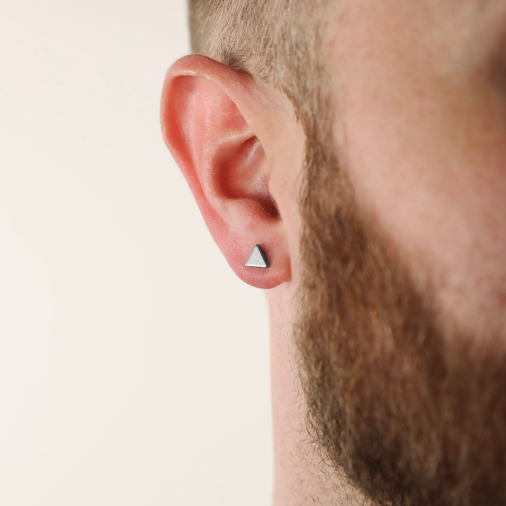 Triangle Stud Earring - Silver