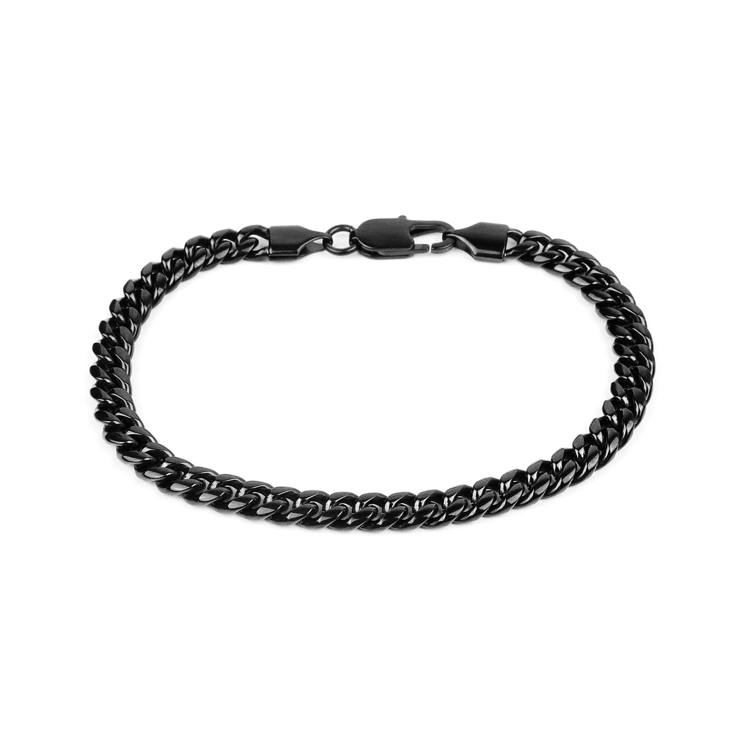 Cuban Chain Bracelet - Black 6mm