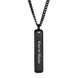 Beveled Bar Necklace - Black