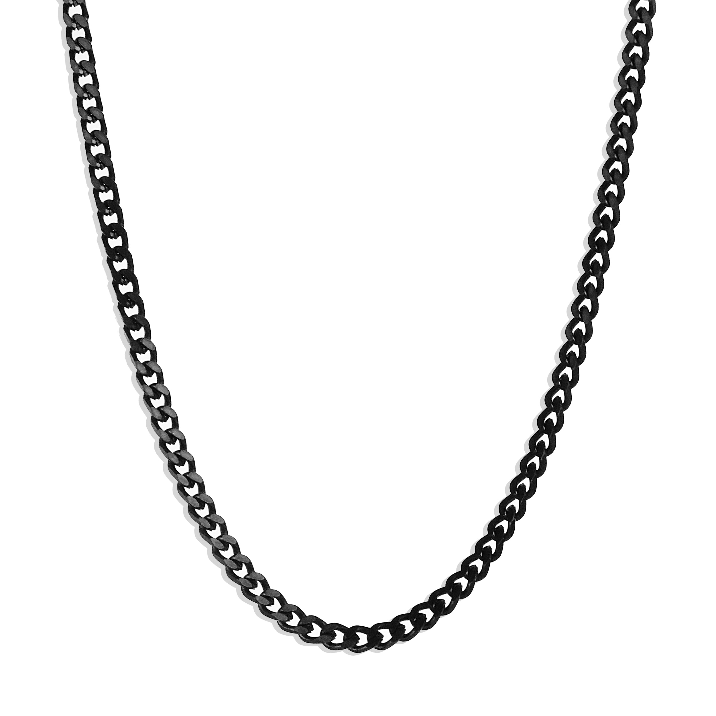 Cuban Chain Necklace - Black 3mm