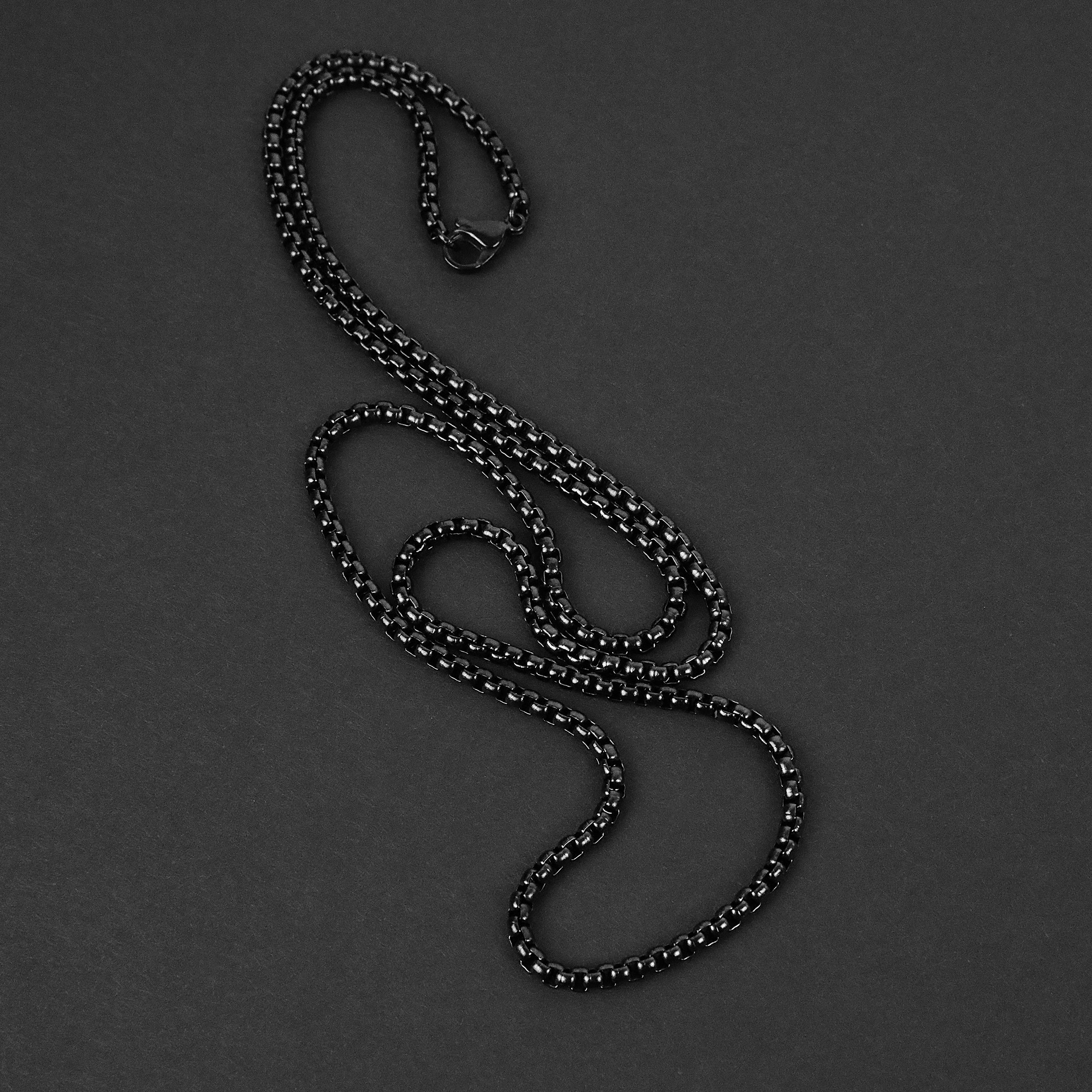 Box Chain Necklace - Black 3mm