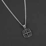 Path Compass Necklace - Silver x Black