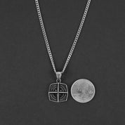 Path Compass Necklace - Silver x Black