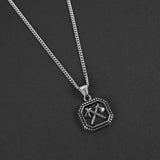 Crossed Axes Necklace - Silver x Black