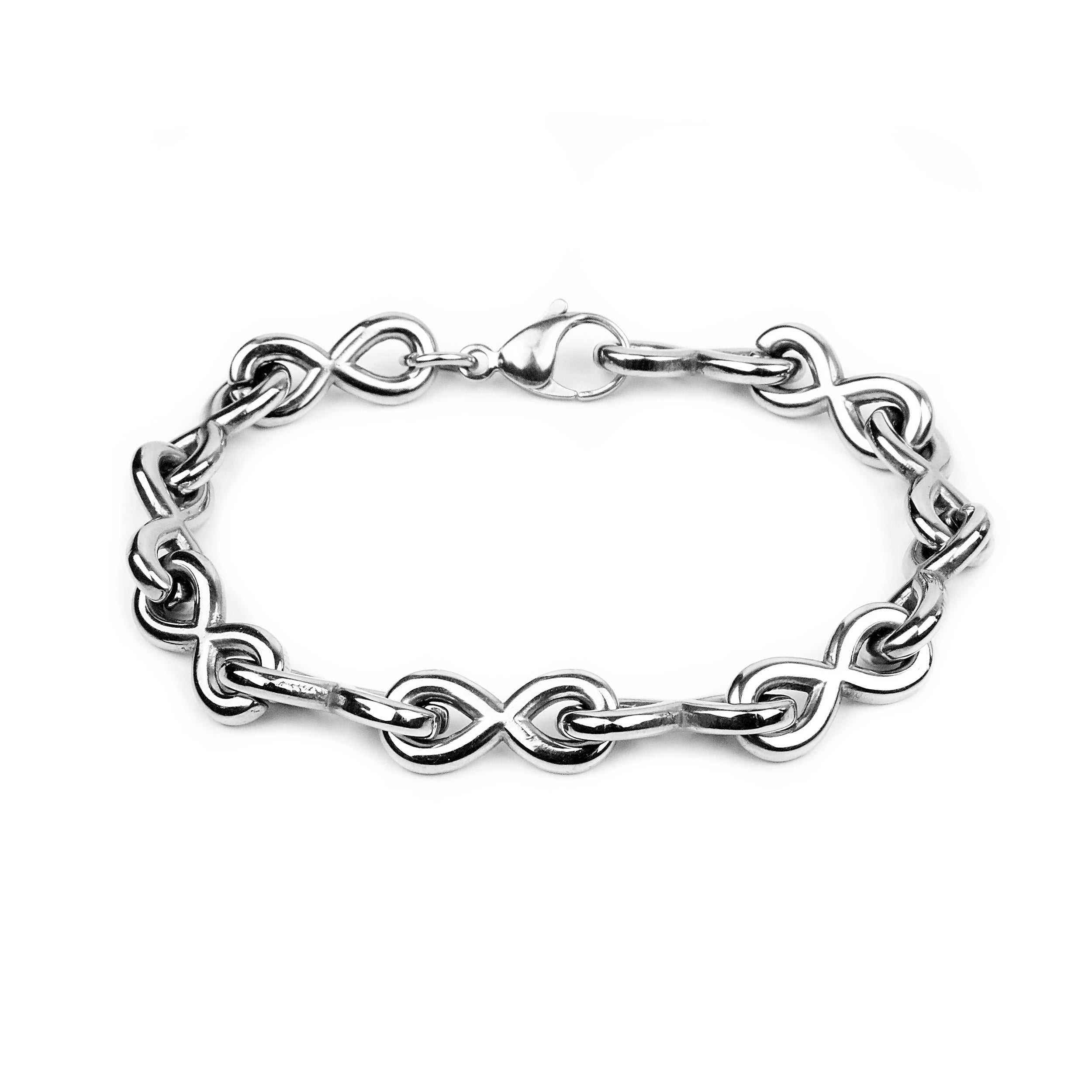 Infinity Chain Bracelet - Silver 10mm