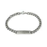 Bar Bracelet - Aged Silver 7mm