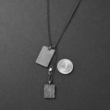 Duo Tag Necklace - Aged Silver