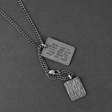 Duo Tag Necklace - Aged Silver