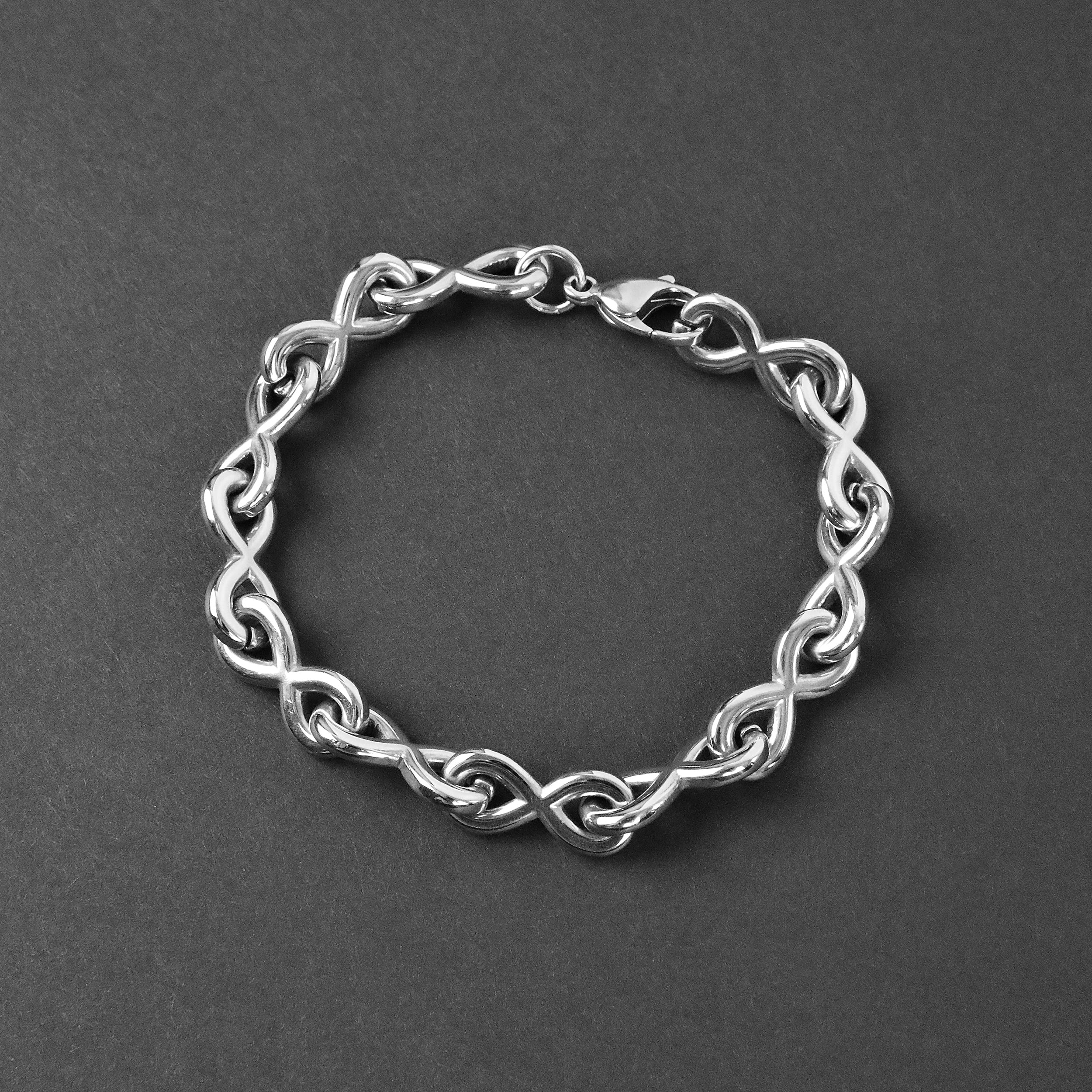 Infinity Chain Bracelet - Silver 10mm