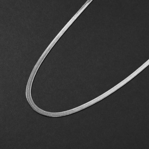Herringbone Chain Necklace - Silver 5mm